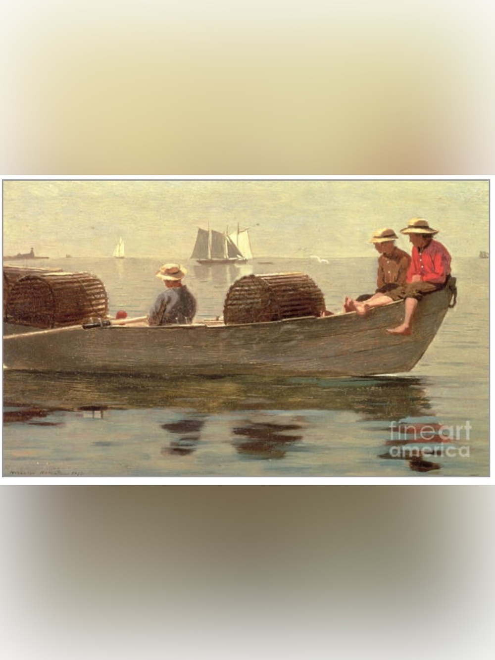 Three Boys in a Dory Canvas Art Print